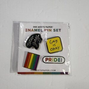 Ink Meets Paper Enamel Pin Pack Set Totes Gay Pride Rainbow LGBTQ+ New
